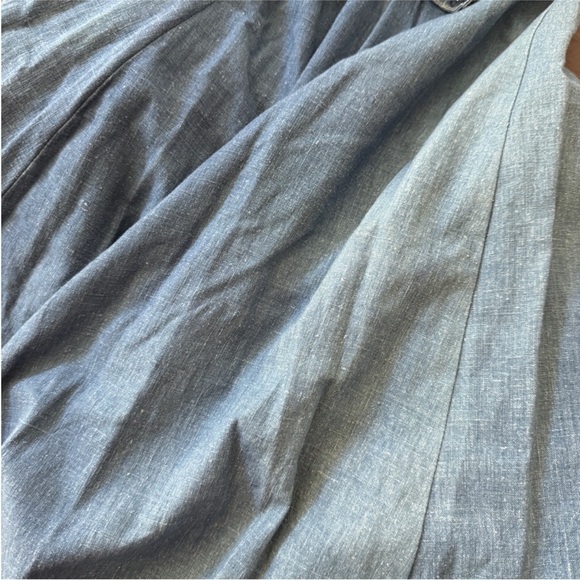 DOUBLE D RANCH Vintage Chambray Denim MaxiDress Duster Silver Concho Studs Sz S - Picture 13 of 13